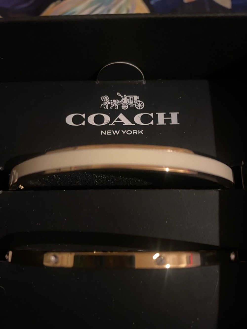 Coach Gold and white bangles Accent Bangle Pair - Picture 4 of 4